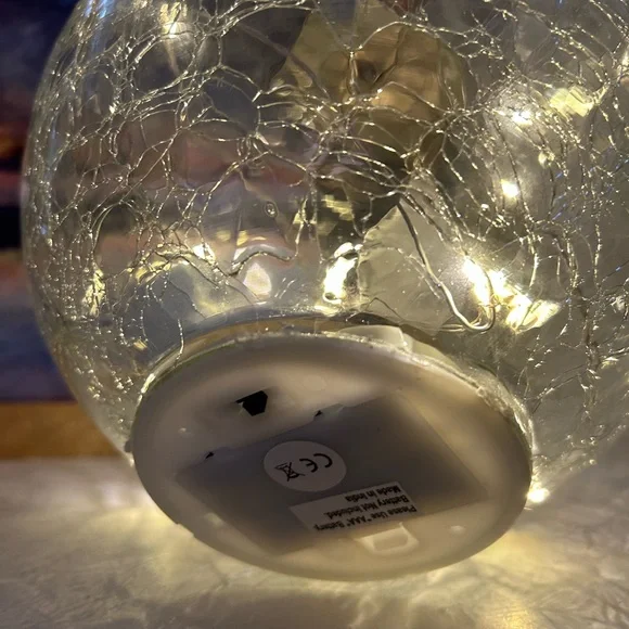 Crackle Glass Lighted Ornament - Picture 3 of 5